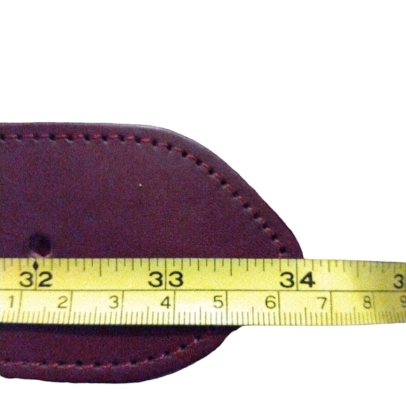 Vintage Maroon Tight Braided Fabric w. Brown Leather Adjustable Buckle BoHo Vibe - Picture 8 of 9